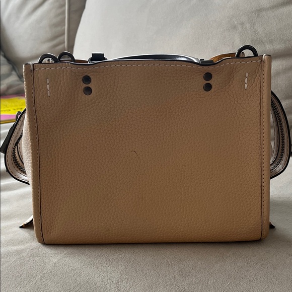 Coach Beige and Black Leather Satchel - Picture 9 of 9